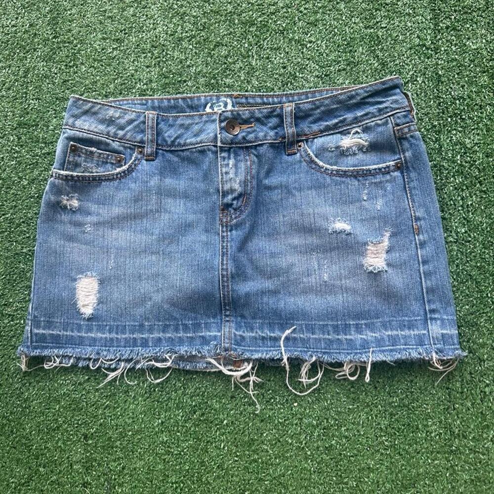 Y2k vtg bullhead denim mini skirt